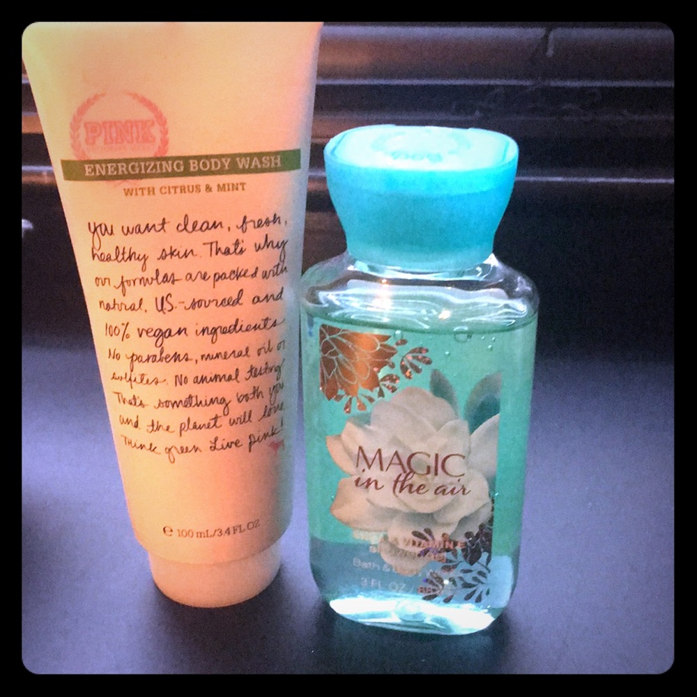 NWT Pink! And bath & body works body wash